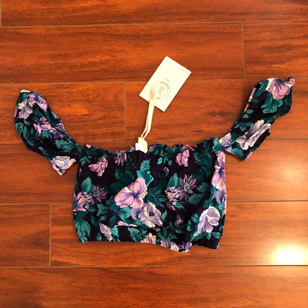 Urban Renewal Floral Print Off The Shoulder Crop Top - Picture 8 of 11